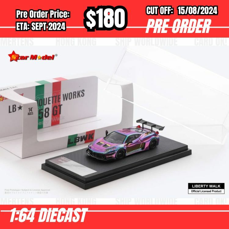 PO-$180 * Star Model * 1:64 LB-Silhouette Works 458 GT Chrome Magic [OD13/08]