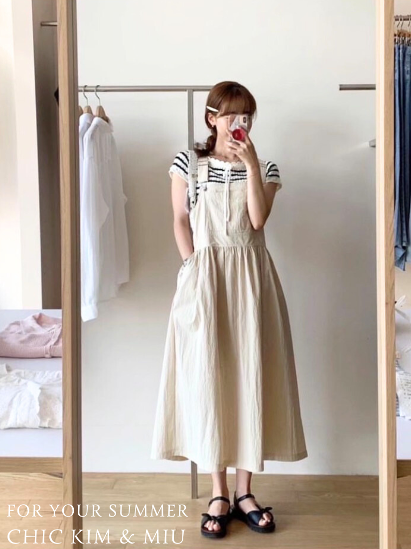 [現貨] Zola 工裝風吊帶裙 [ 2色 / Free ]