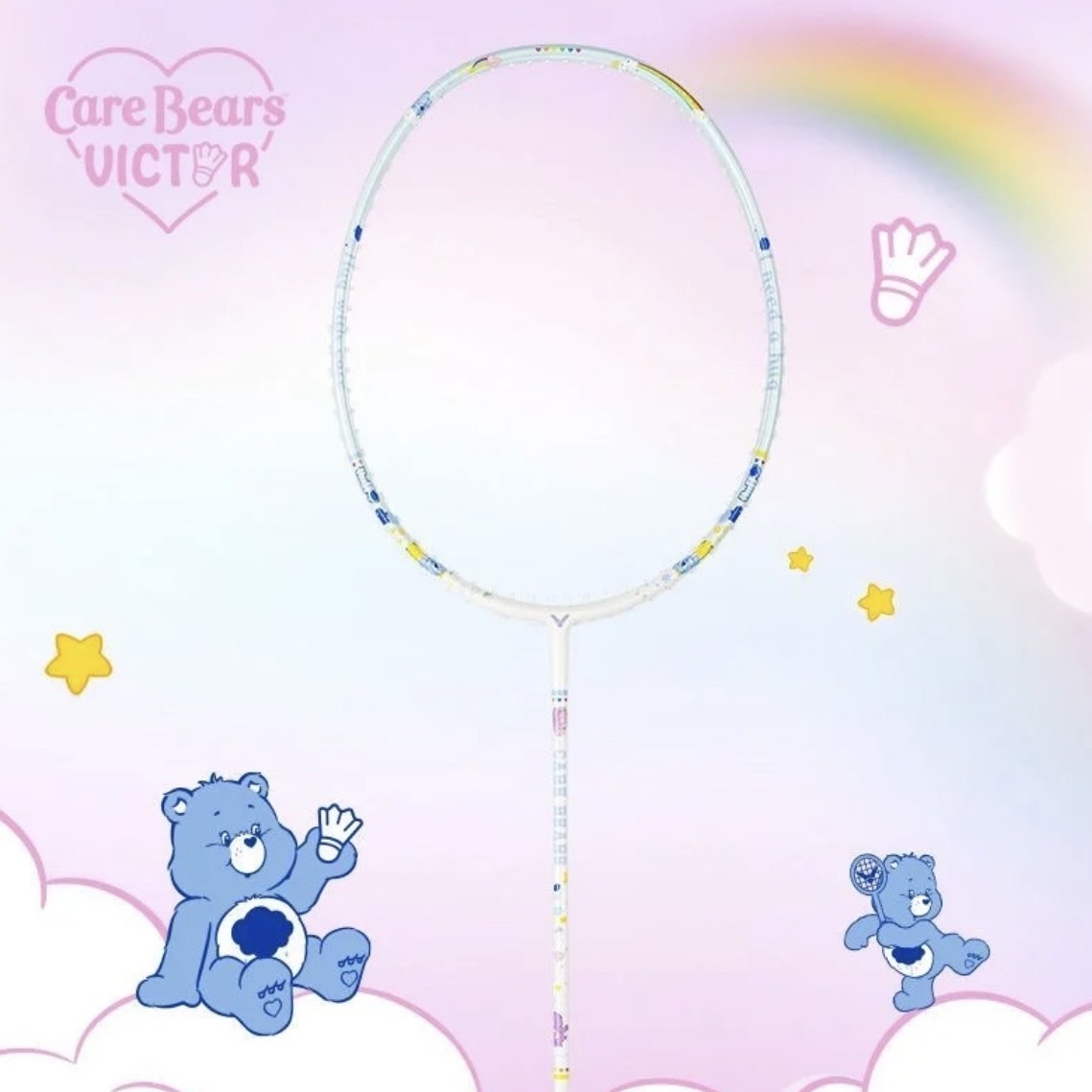 VICTOR X Care Bears聯名系列羽球拍(ARS-CBC 4U 白青)