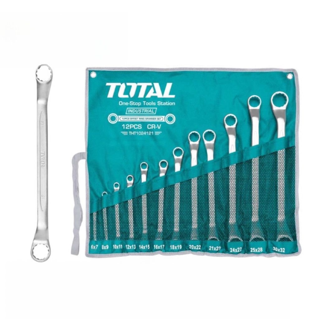 TOTAL 專業雙梅花板手組套裝 12PCS (THT1024121) 六角板手 CR-V材質