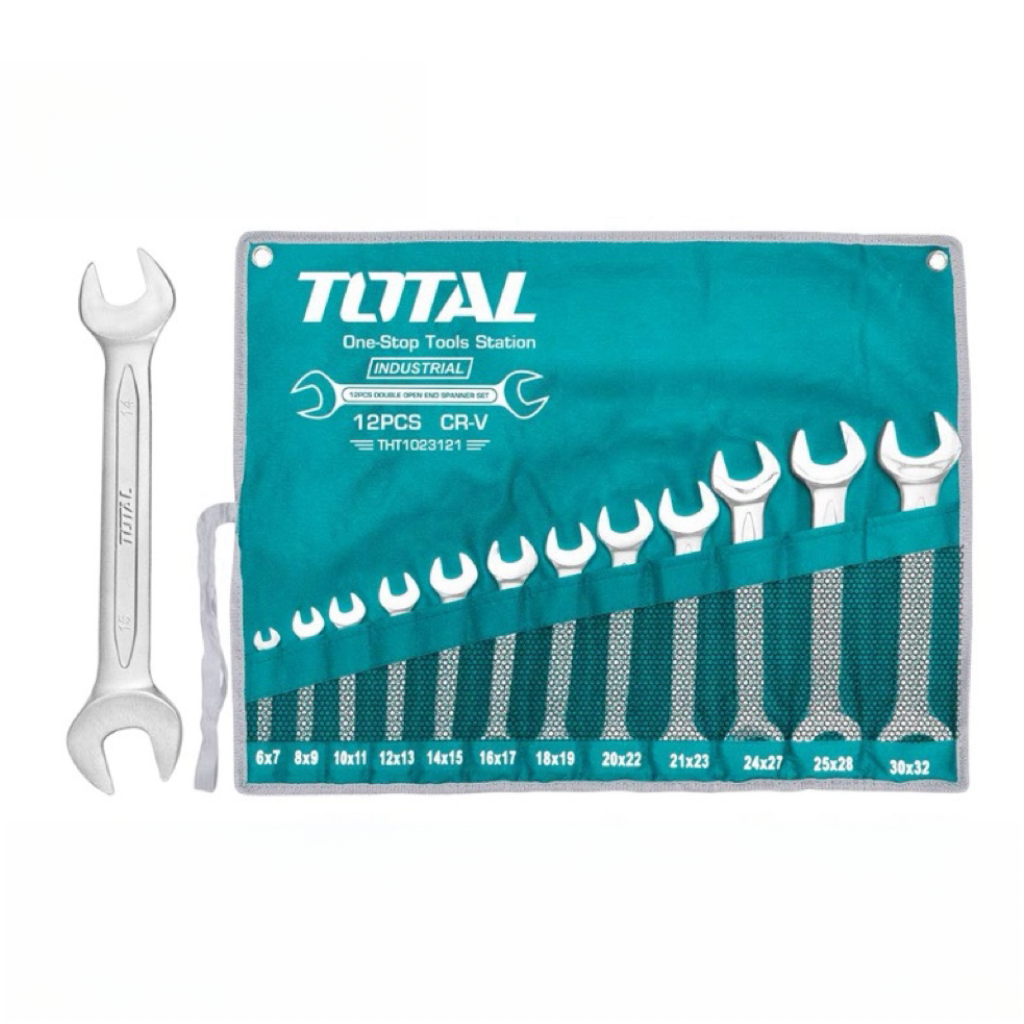 TOTAL 專業雙開口板手組套裝 12PCS (THT1023121) 六角板手 CR-V材質