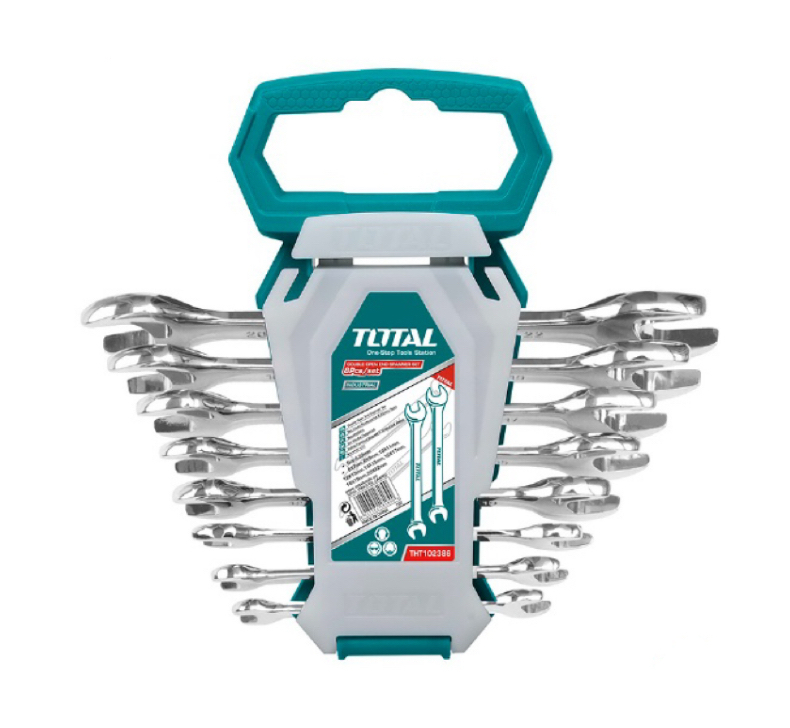 TOTAL 雙開口板手組 8PCS(THT102386) 6-22mm 六角板手組 開口板手組