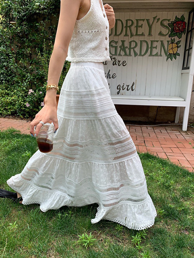 簍空清涼飄飄裙-一色