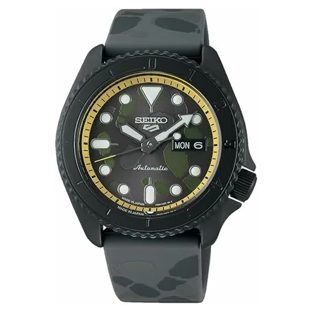 【SEIKO 精工】盾牌5系列 海賊王香吉士聯名 SBSA155 日期星期顯示 夜光指針刻度 防水100米 自動機械錶-