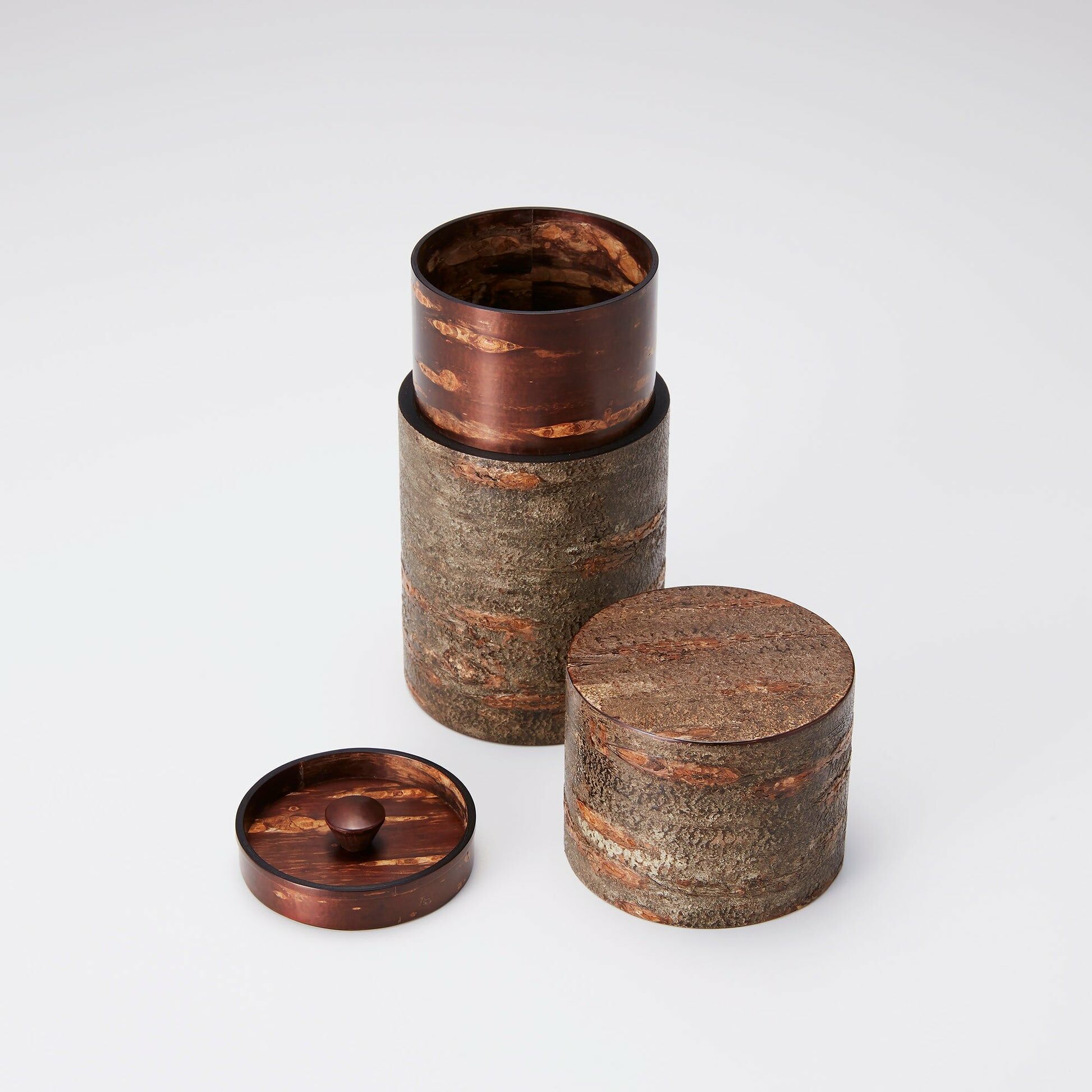 富岡商店 撞色櫻花木胴盛細長茶筒