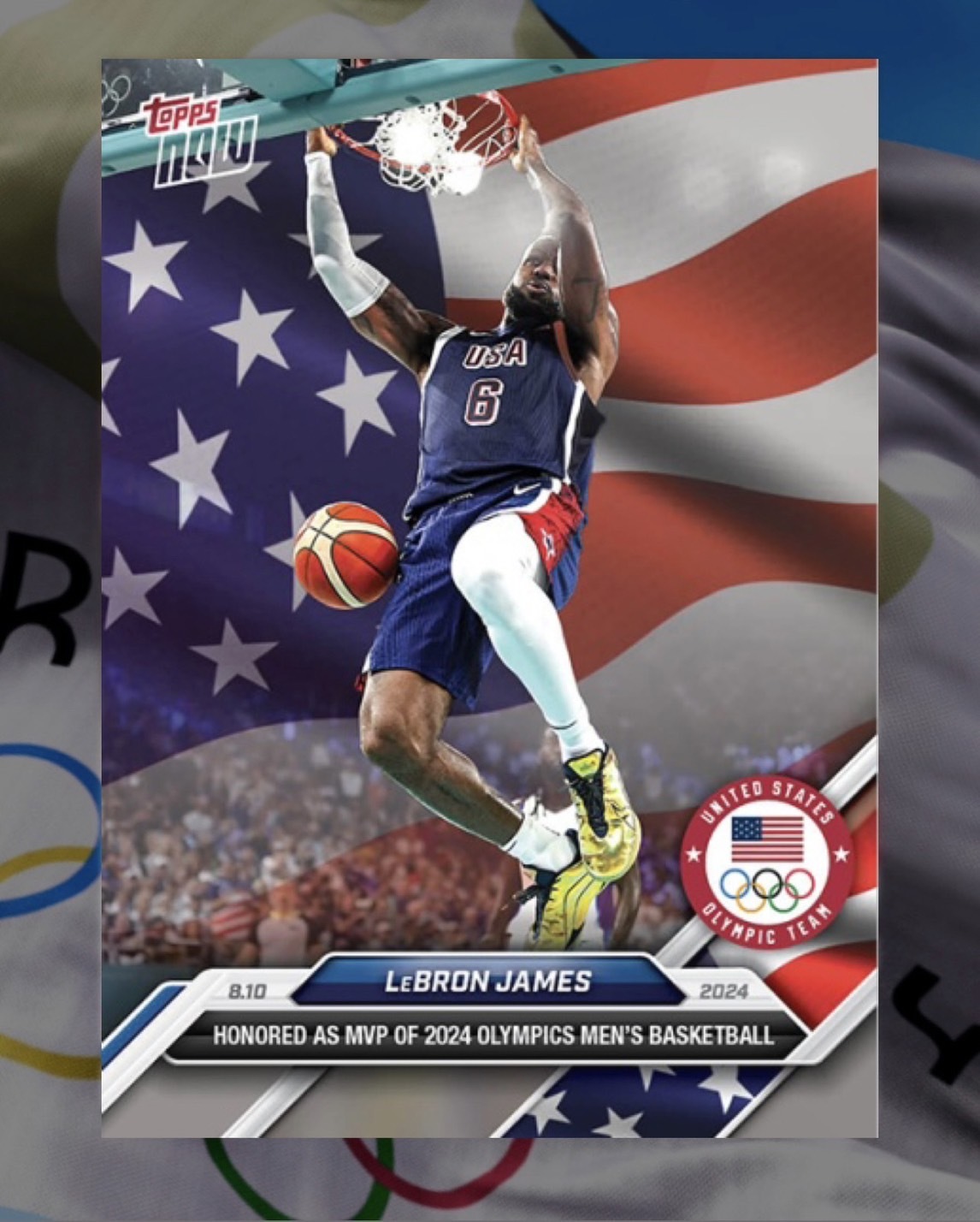 #現貨 TOPPS NOW® x 2024 Olympic LeBron James 奧運限定 勒布郎 詹姆斯 直版 球員卡 珍藏卡