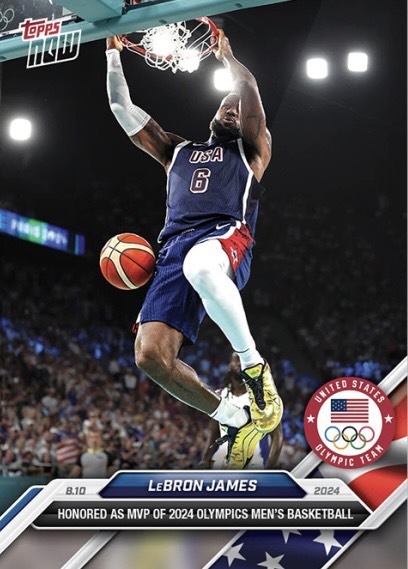 #現貨 TOPPS NOW® x 2024 Olympic LeBron James 奧運限定 勒布郎 詹姆斯 直版 球員卡 珍藏卡
