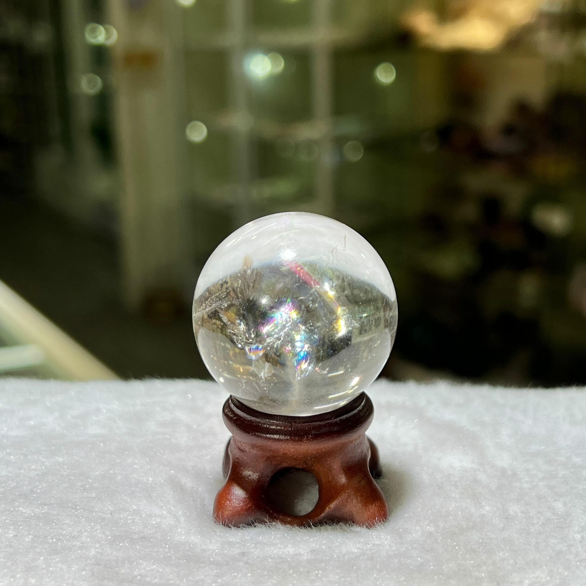 白水晶 球 - 3.5cm+/- (不連座)