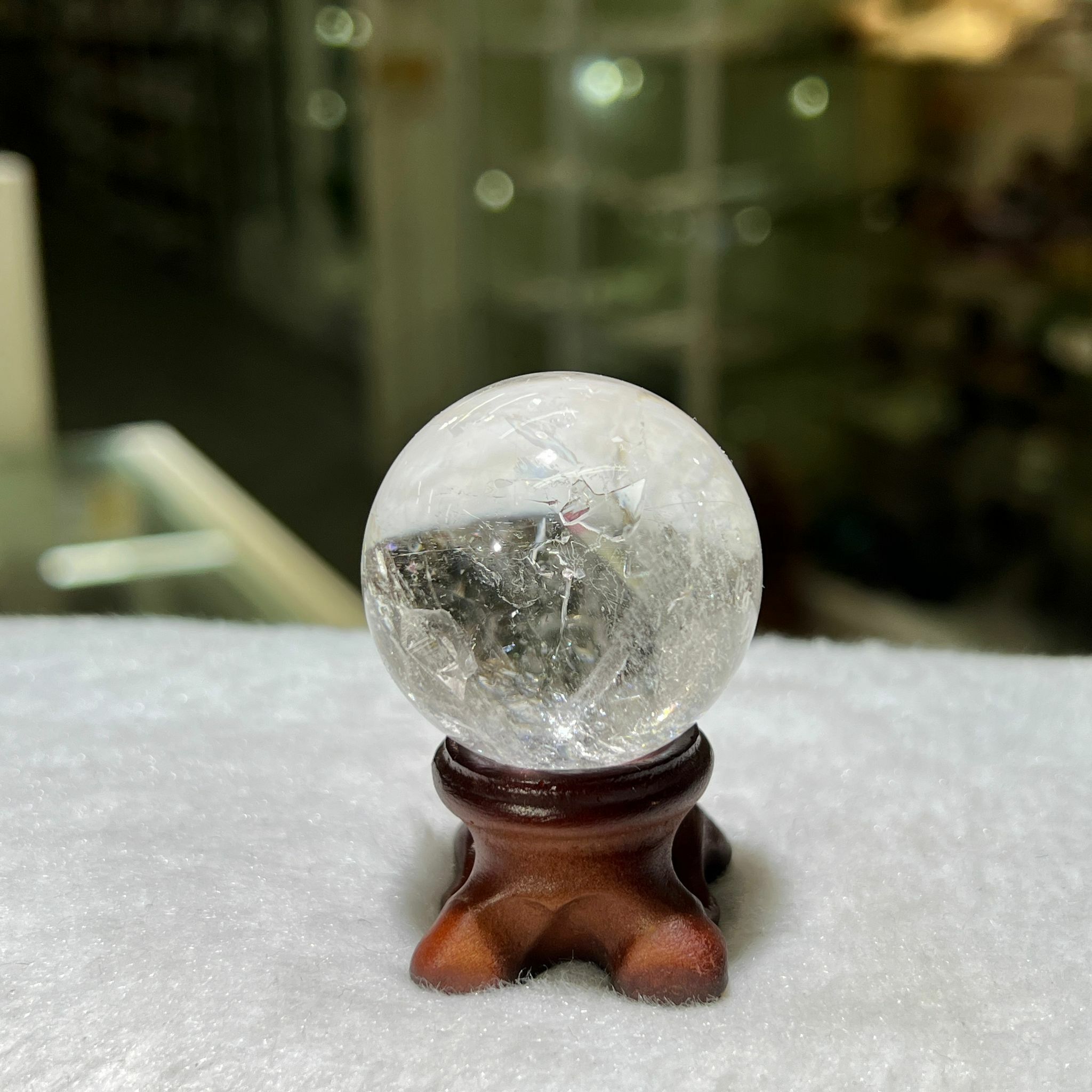 白水晶 球 - 3.7cm+/- (不連座)