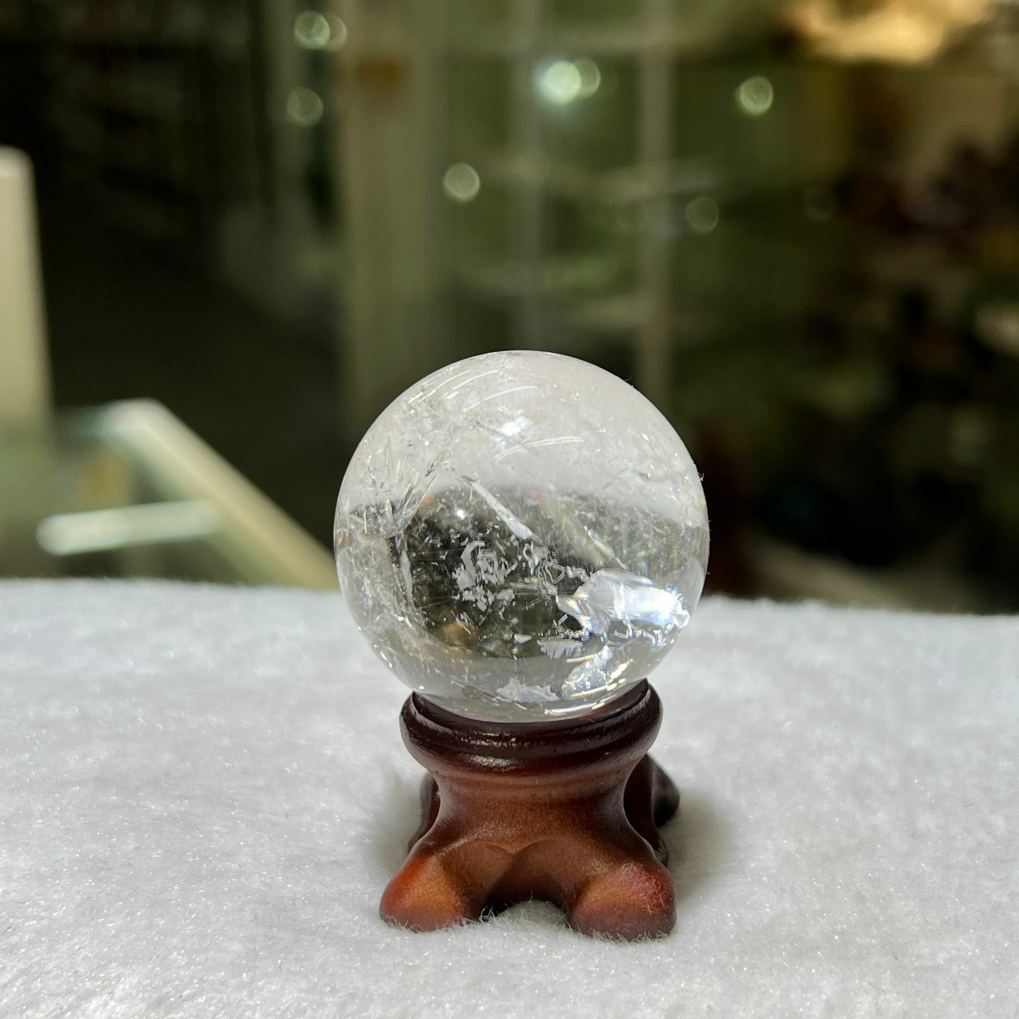 白水晶 球 - 3.7cm+/- (不連座)