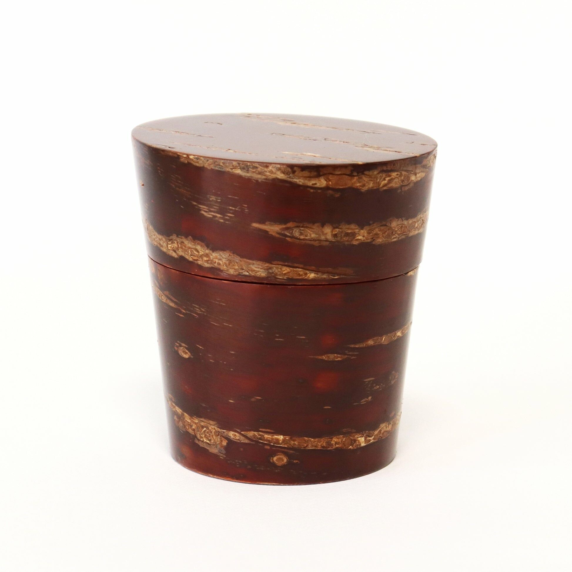 富岡商店 六角櫻花木皮茶筒(横合い美人)