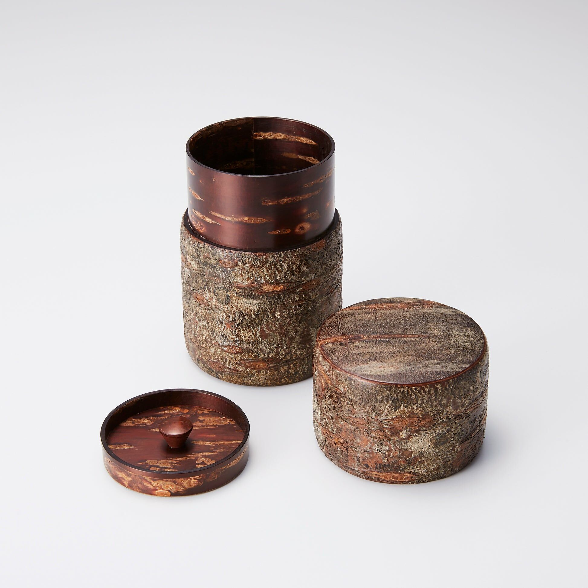 富岡商店 撞色櫻花木胴盛短茶筒 S