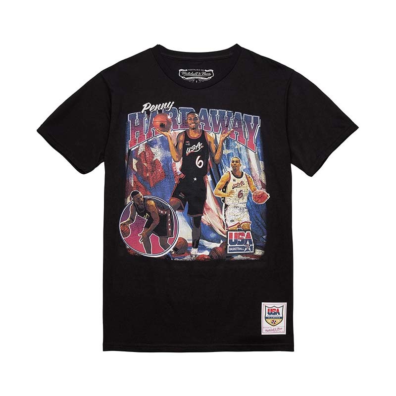 Mitchell & Ness TEAM USA LEGEND COLLAGE TEE Penny Hardaway 黑 短袖 MNTS059PH [台灣現貨]