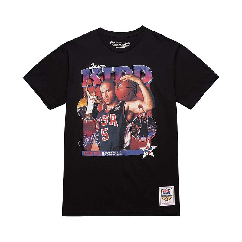 Mitchell & Ness TEAM USA LEGEND COLLAGE TEE Jason Kidd 黑 短袖 MNTS059JK [台灣現貨]