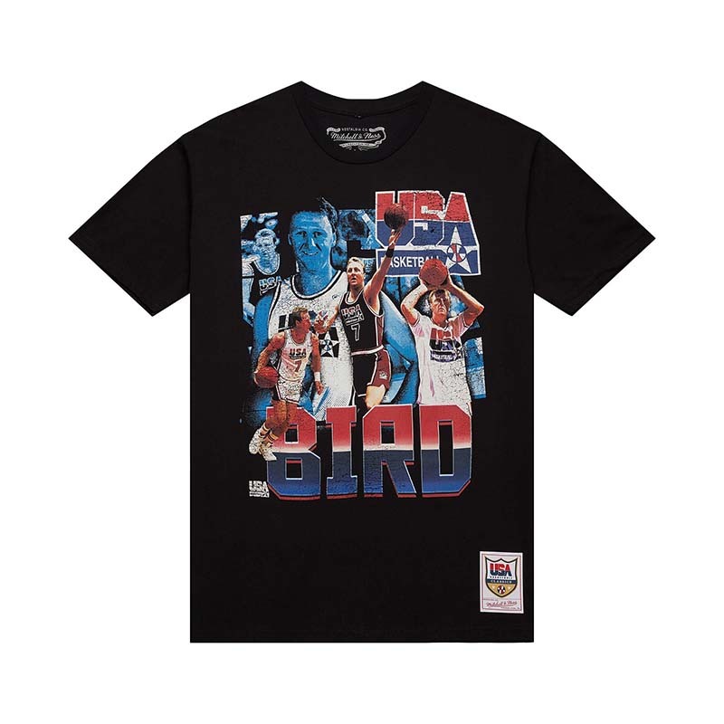 Mitchell & Ness TEAM USA LEGEND COLLAGE TEE Larry Bird 黑 短袖 MNTS059LB [台灣現貨]