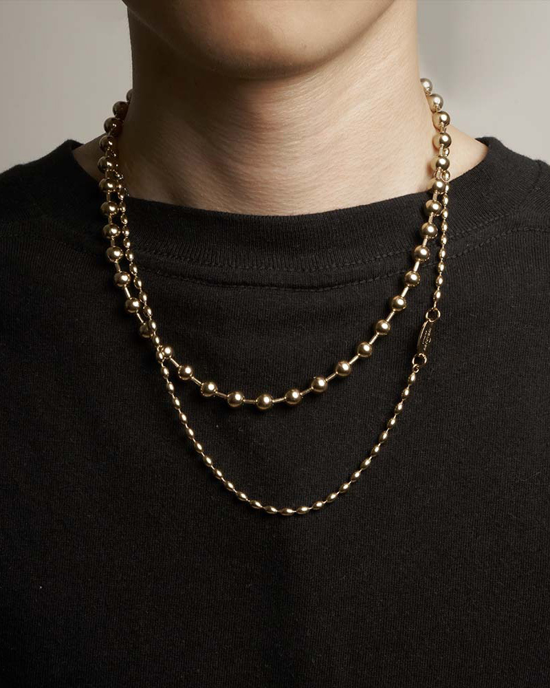 RECOVERY 珠米粒多層次項鍊 (亮金)