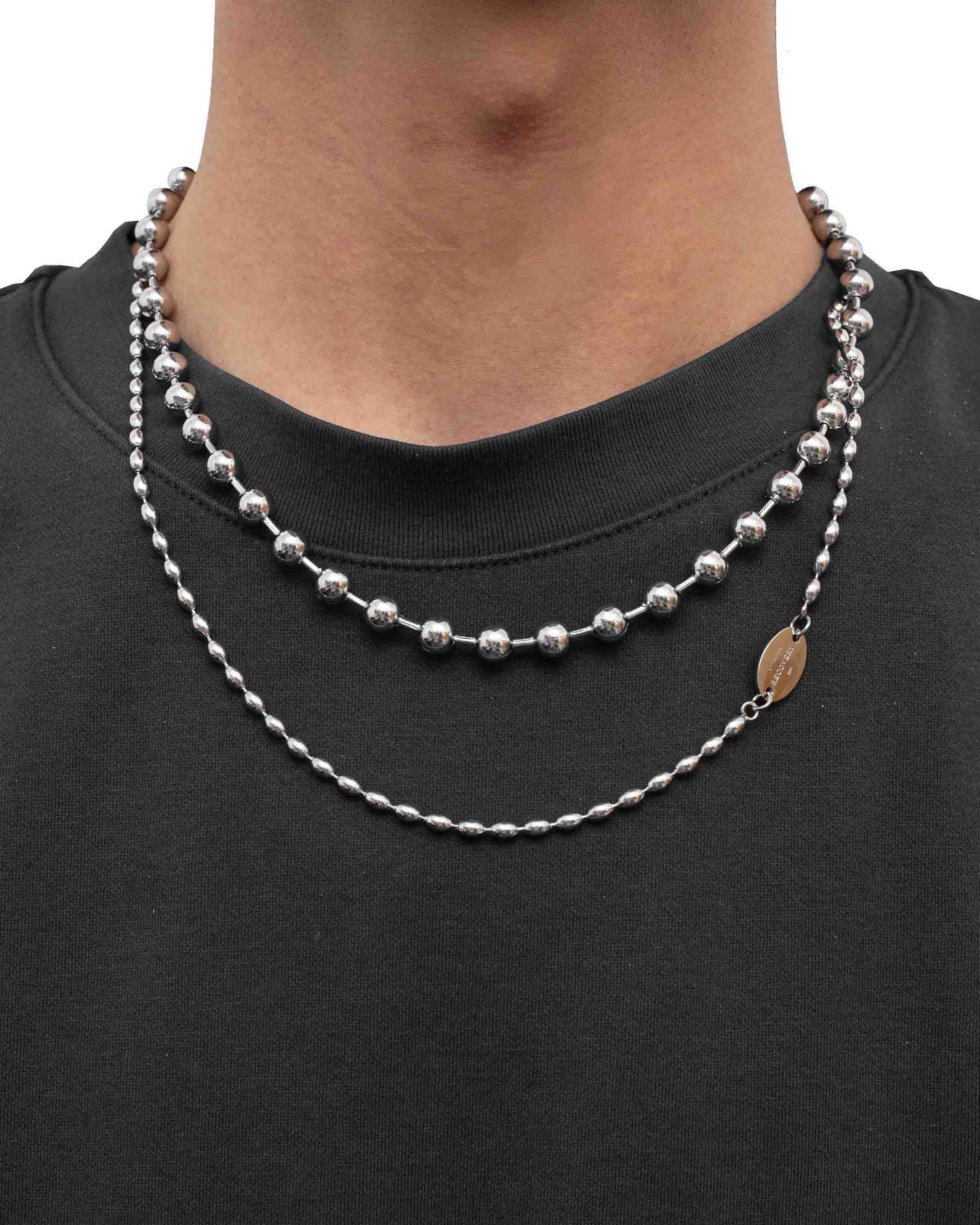 RECOVERY 珠米粒多層次項鍊 (亮銀)