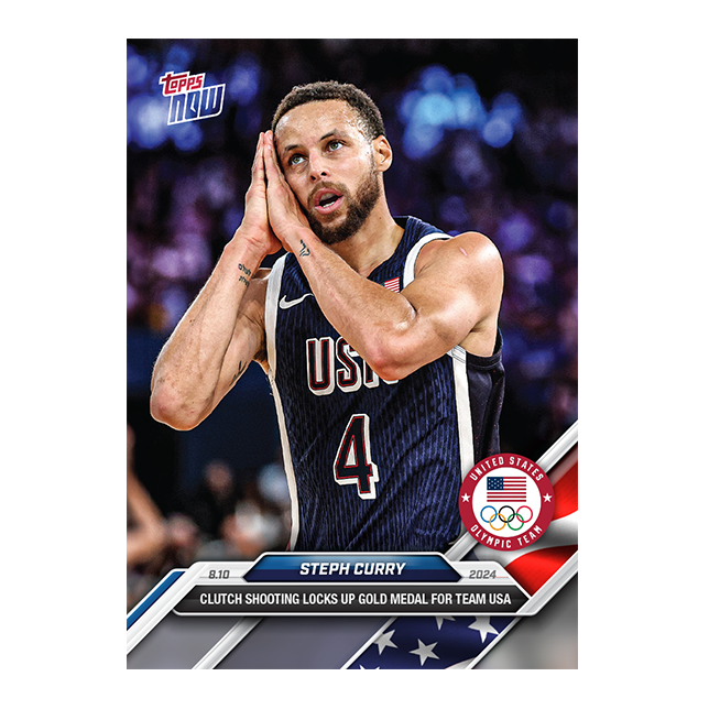 2024 Olympic Games TOPPS NOW® Card 27 Steph Curry 咖哩 晚安 睡覺 巴黎奧運 美國復仇者隊【TOPPSC27】