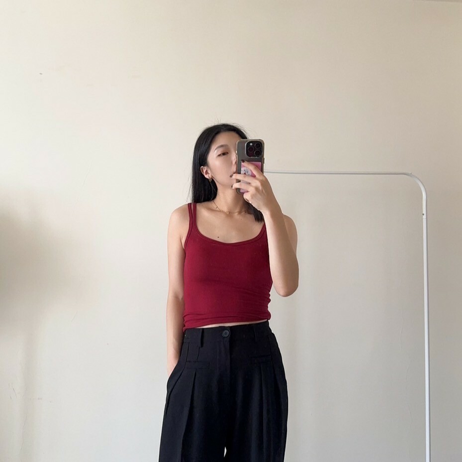 雙肩帶坑條彈性（bratop）（現貨）