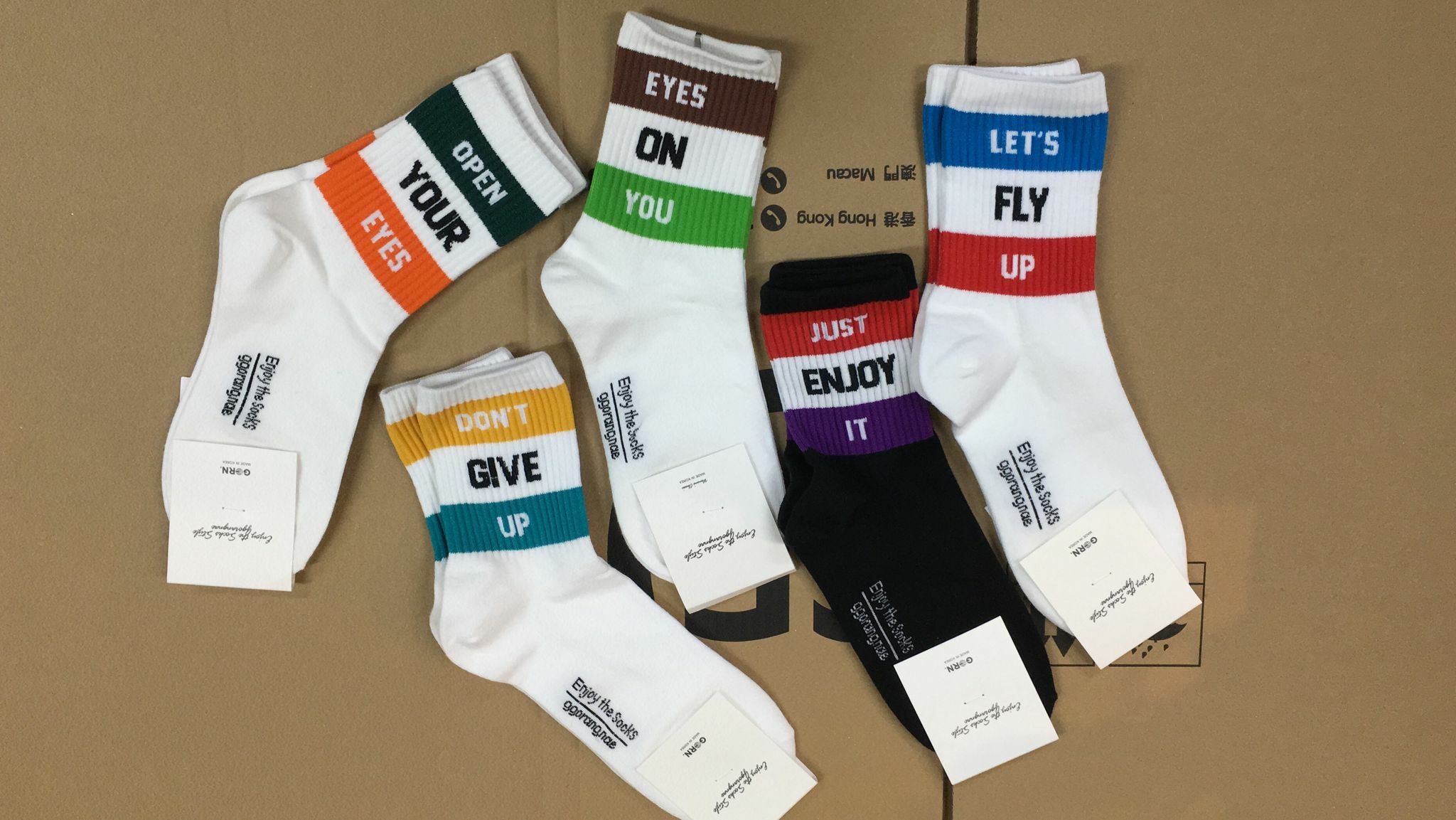 現貨 韓國拼色邊間襪 (AT 598)