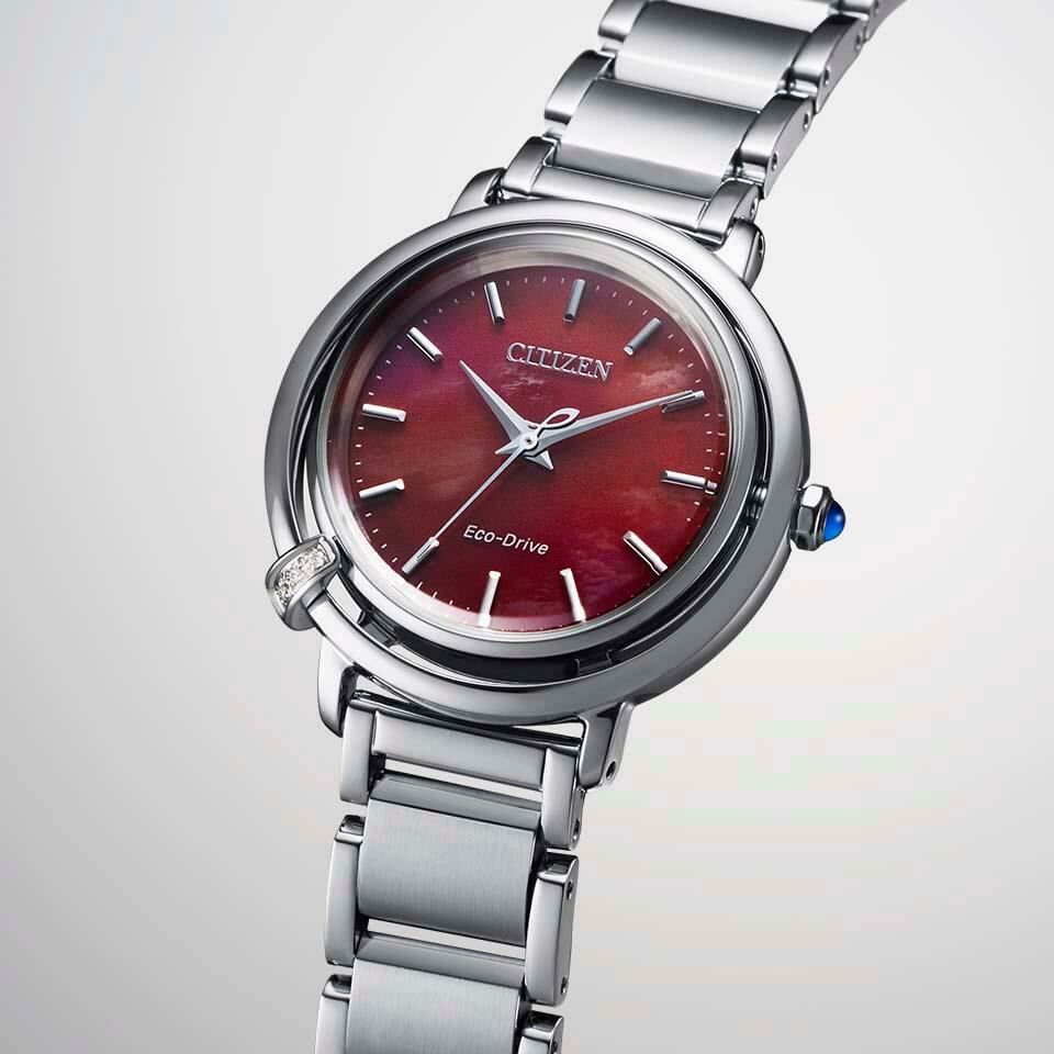 萬年鐘錶 - Citizen 星辰錶  L系列 曙光光動能鑽石光動能女錶附贈皮革錶帶 EM1090-78X 錶徑312MM