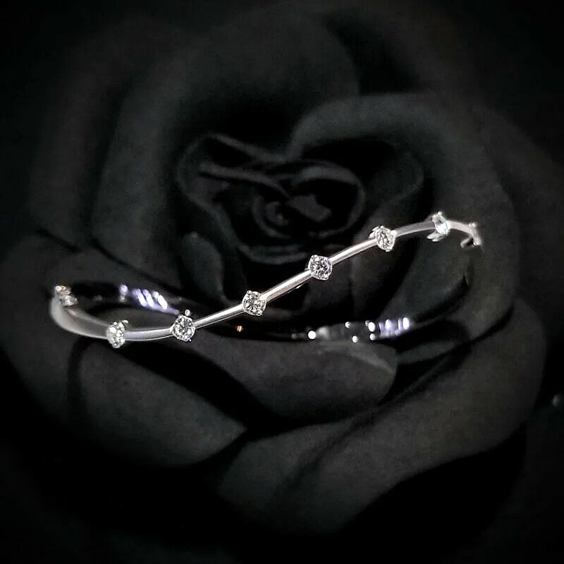 全新18K白金48份鑽石手鈪