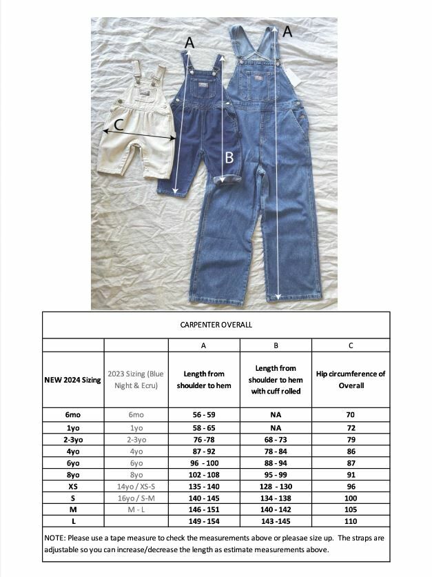 twin collective　Carpenter Jean 6Y Twin collective Kids Carpenter Overall, Vintage Blue – Tinyapple