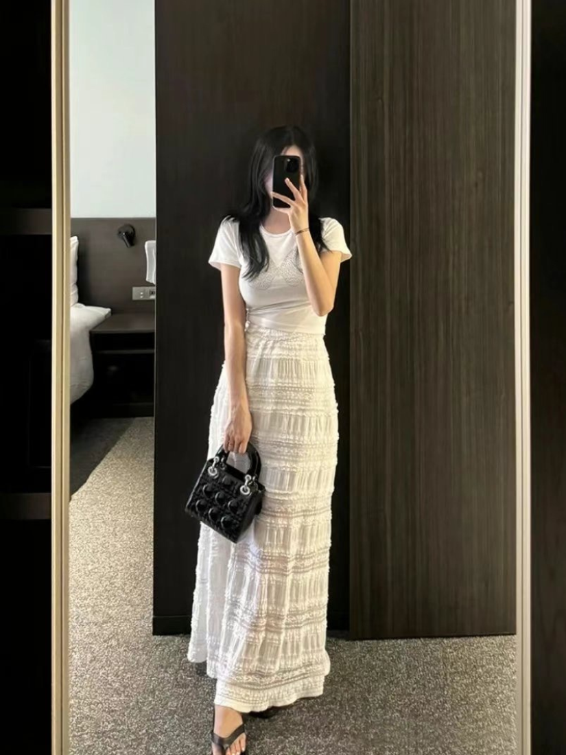 Talia 清新蕾絲長裙 [ 2色/ Free ]