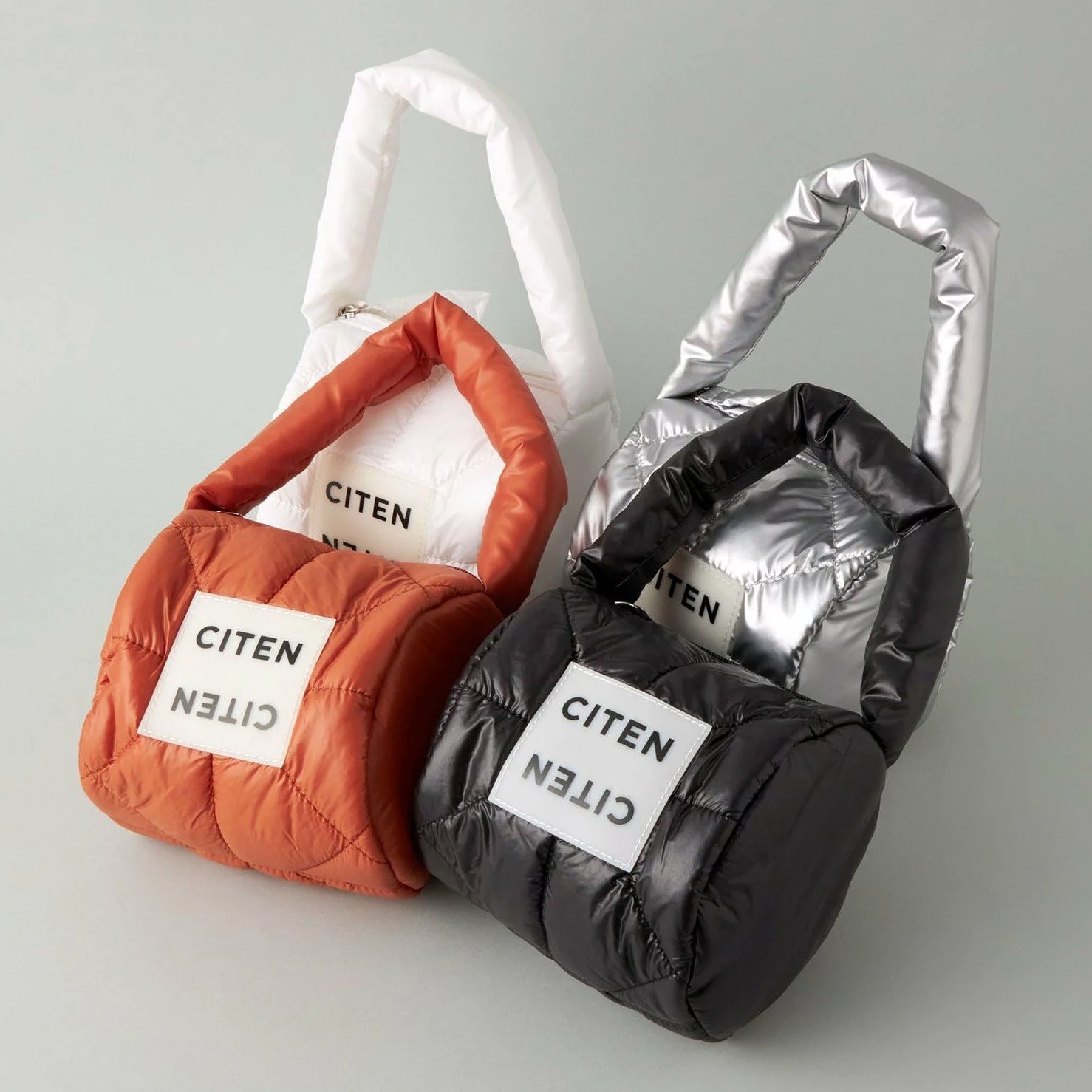 Citen 小香風 銀色 日本 4色 圓筒包 托特包 購物袋