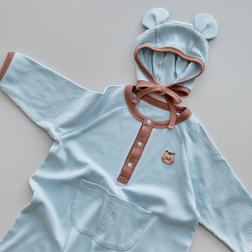 (超福利特價🔥)24F/W🍁DTD秋色系啾咪立體帽&袋鼠兜兜連身衣兩件套