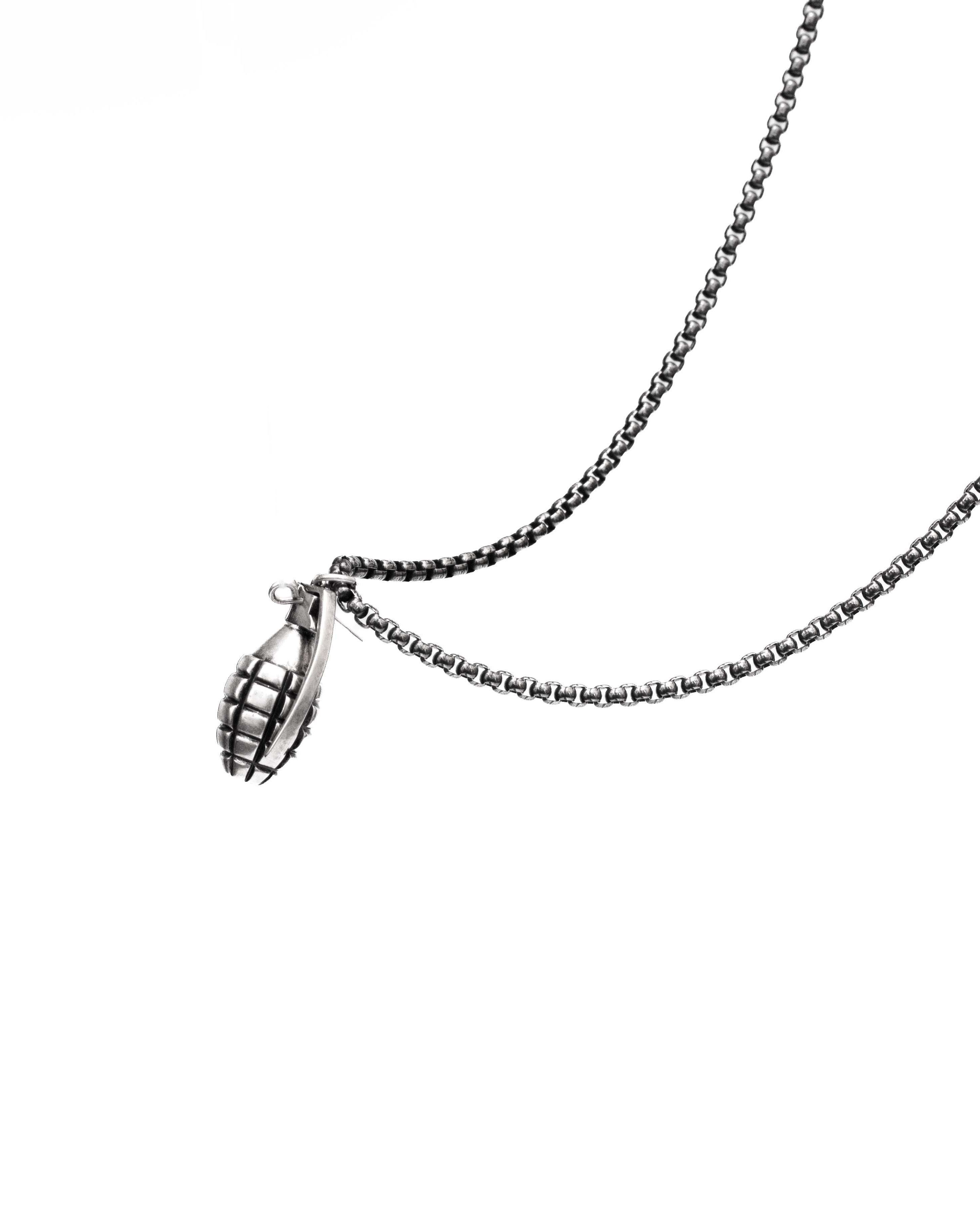 RECOVERY 手榴彈項鍊 (古銀)