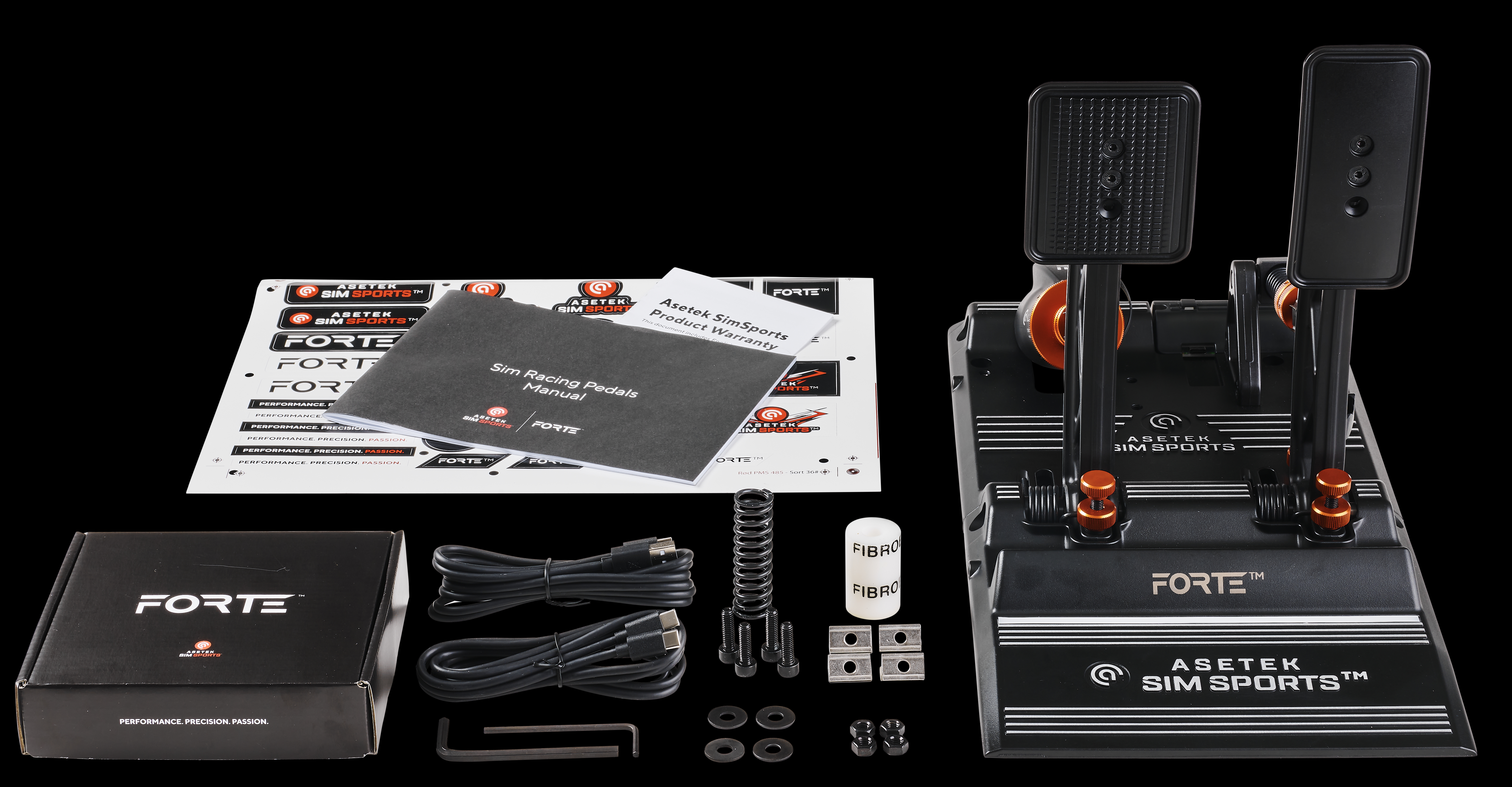 Asetek SimSports® Forte® Sim Racing Pedals Brake & Throttle