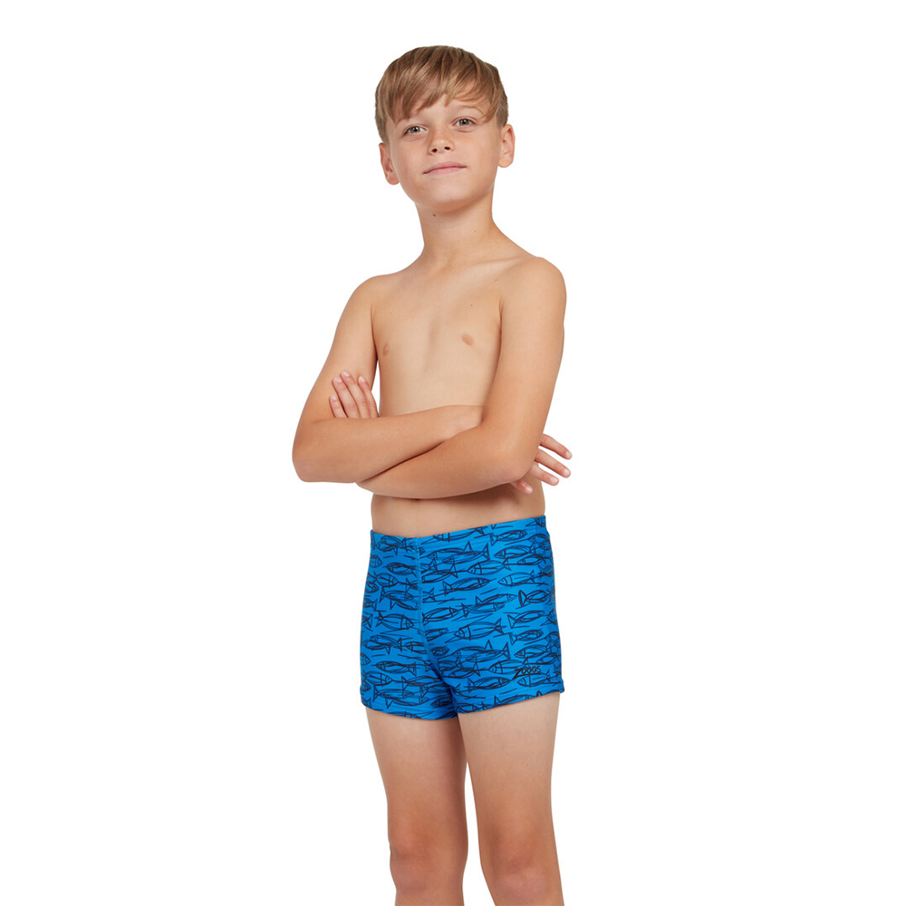 ZOGGS 男孩《藍魚》運動四角泳褲