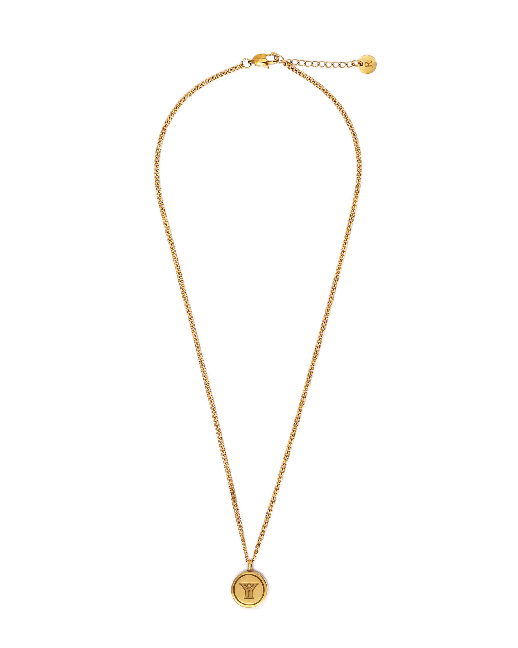 雙生 x RECOVERY 錯位Y小圓牌項鍊 (亮金)