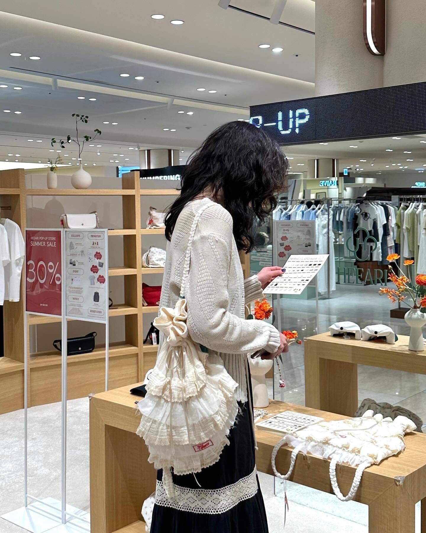 HEEARI] Cottage Lace String Bag ☆人気☆ HEEARI Cottage Lace