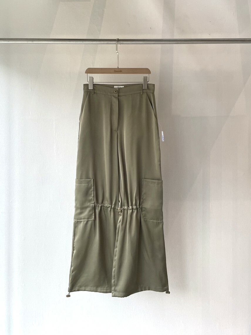 絲綢束口工裝褲