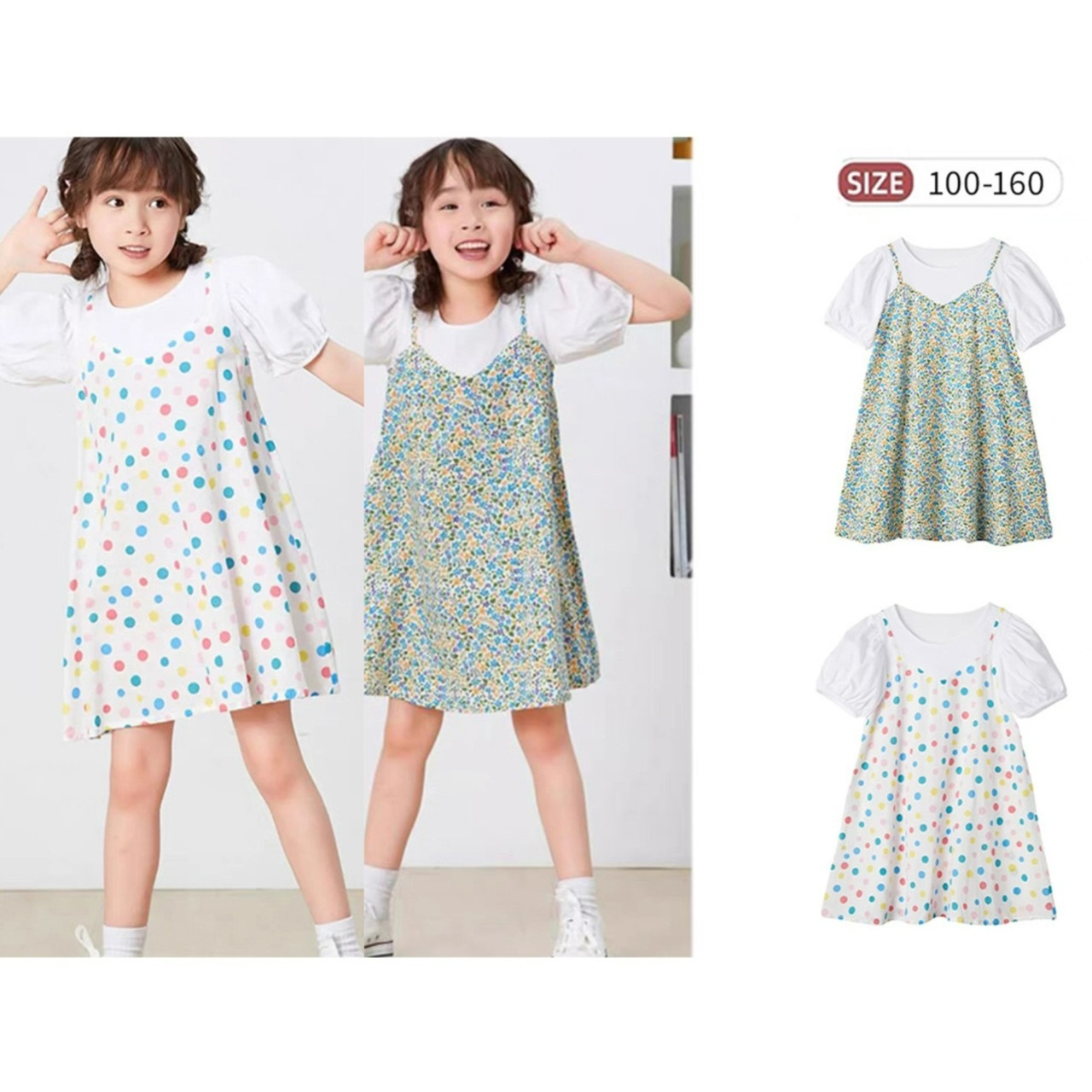 女童假2件連衣裙-2401239