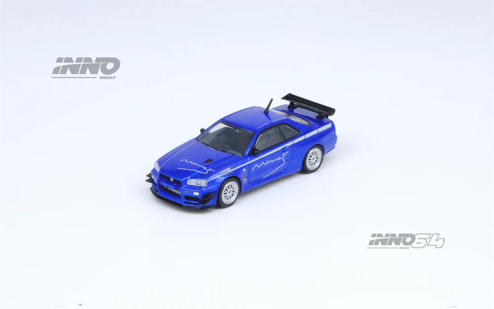 【預訂】INNO64 Nissan Skyline GT-R (R34) V-Spec Tuned by "MINE'S" Blue
