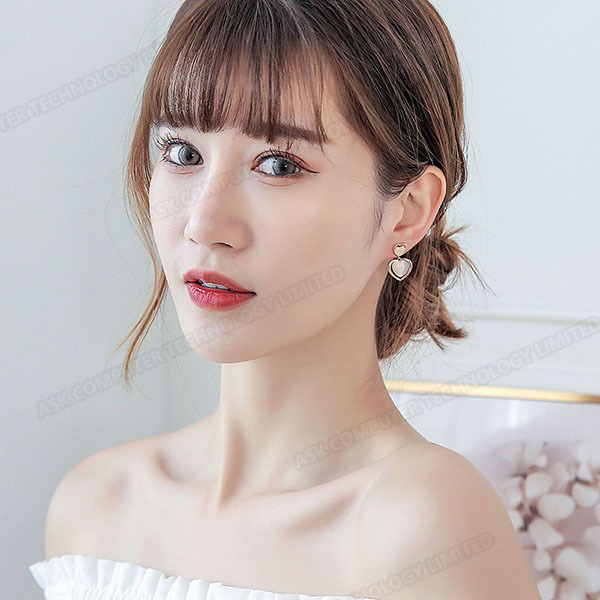 JK KOREA Exquisite and Versatile Opal Temperament Simple Love Earrings J0474