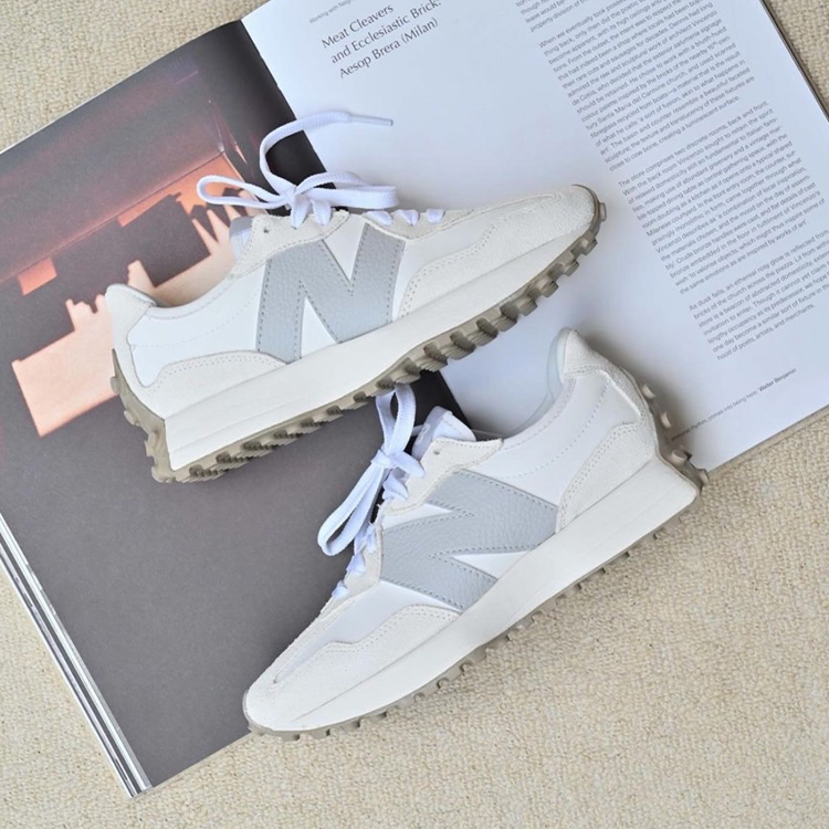 New Balance 327 海鹽灰 麂皮 皮革 女鞋