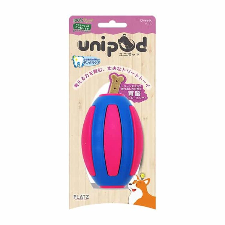 unipod 犬用 可放零食 育腦潔齒玩具 酒桶形 紅藍色 PZ72328