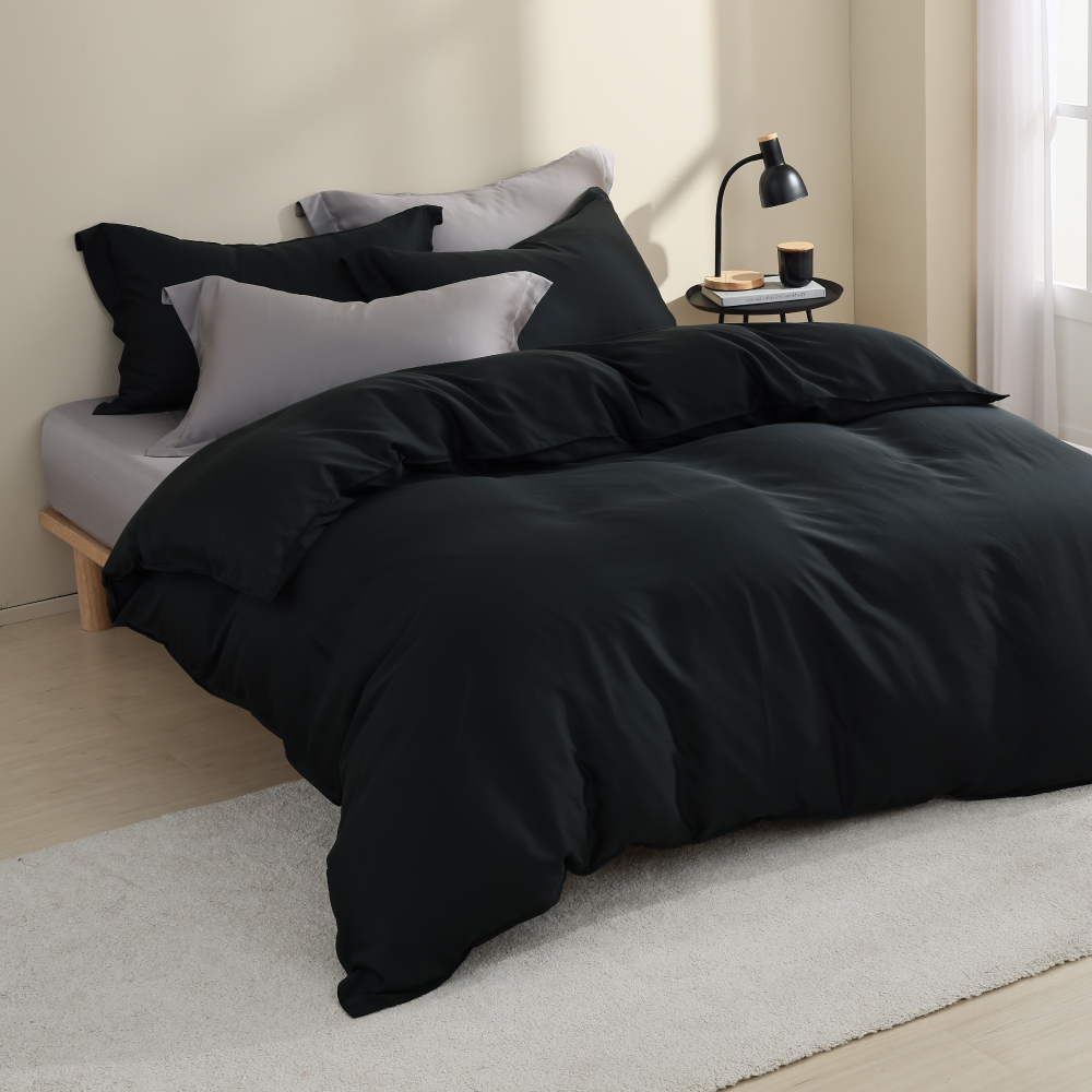 60支天絲｜100%萊賽爾｜雙色配｜都市灰ｘ玄墨黑