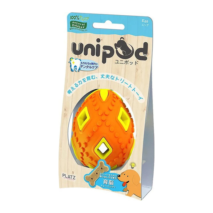 unipod 犬用 可放 零食 育腦潔齒玩具 蛋形 橙  PZ72315