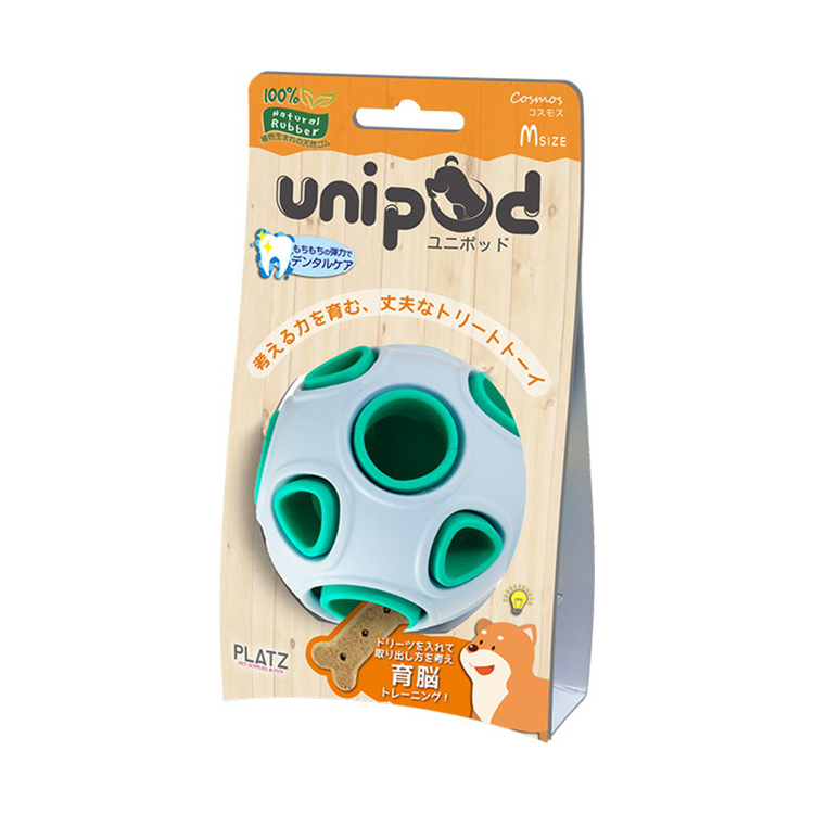 unipod 犬用 可放 零食 育腦潔齒玩具 球形 藍色 PZ72306