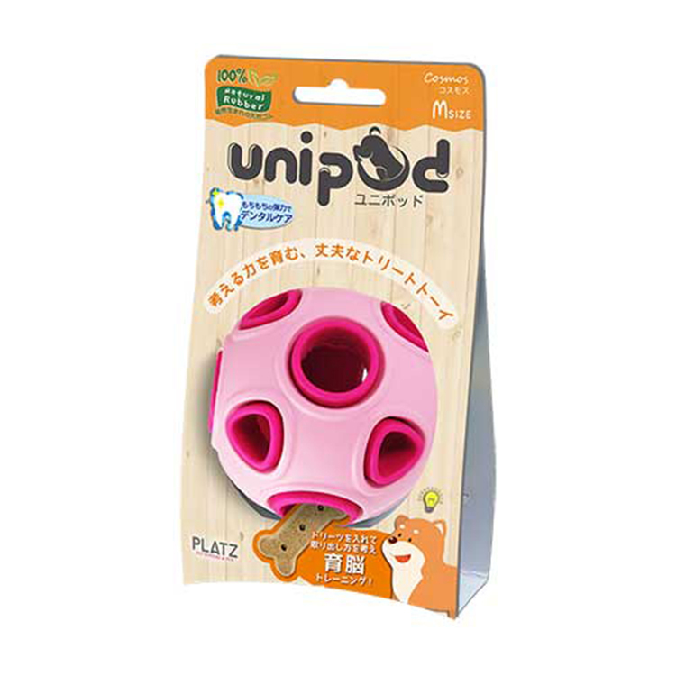 unipod 犬用 可放 零食 育腦潔齒玩具 球形 粉紅 PZ72305