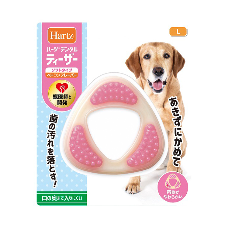 Hartz 犬用 煙肉口味 中大型犬用 軟身潔齒骨玩具 L
