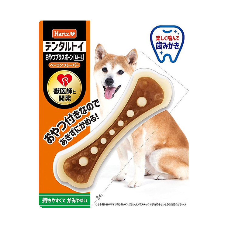 Hartz 犬用 煙肉口味零食潔齒骨 M-L