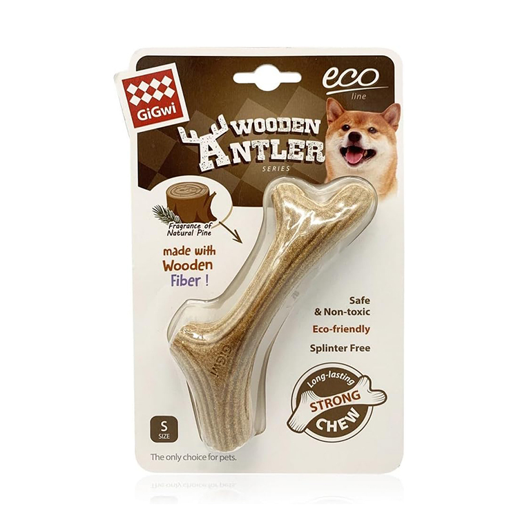 GiGwi 鹿角造型天然木潔齒磨牙棒 S GW8456