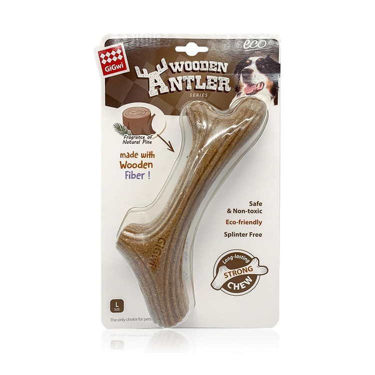 GiGwi 鹿角造型天然木潔齒磨牙棒 L GW8458
