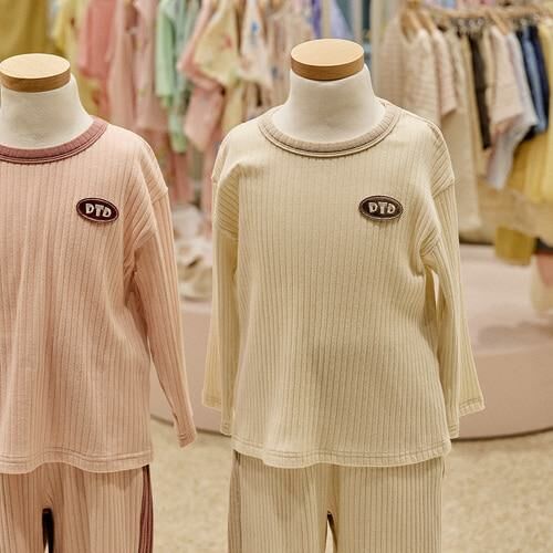 (超福利特惠價🔥) 24F/W🍁DTD萌趣文字-冰淇淋色螺紋上下套裝